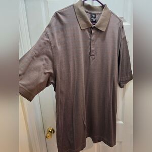 Nike Men's Golf Polo in Brown with Subtle Stripes XL
